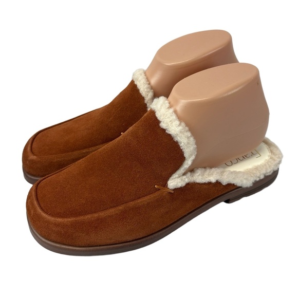 Franco Sarto Barris 2 Womens 8M Brown Faux Fur Lined Slip On Mules Cozy Comfort - Picture 1 of 5